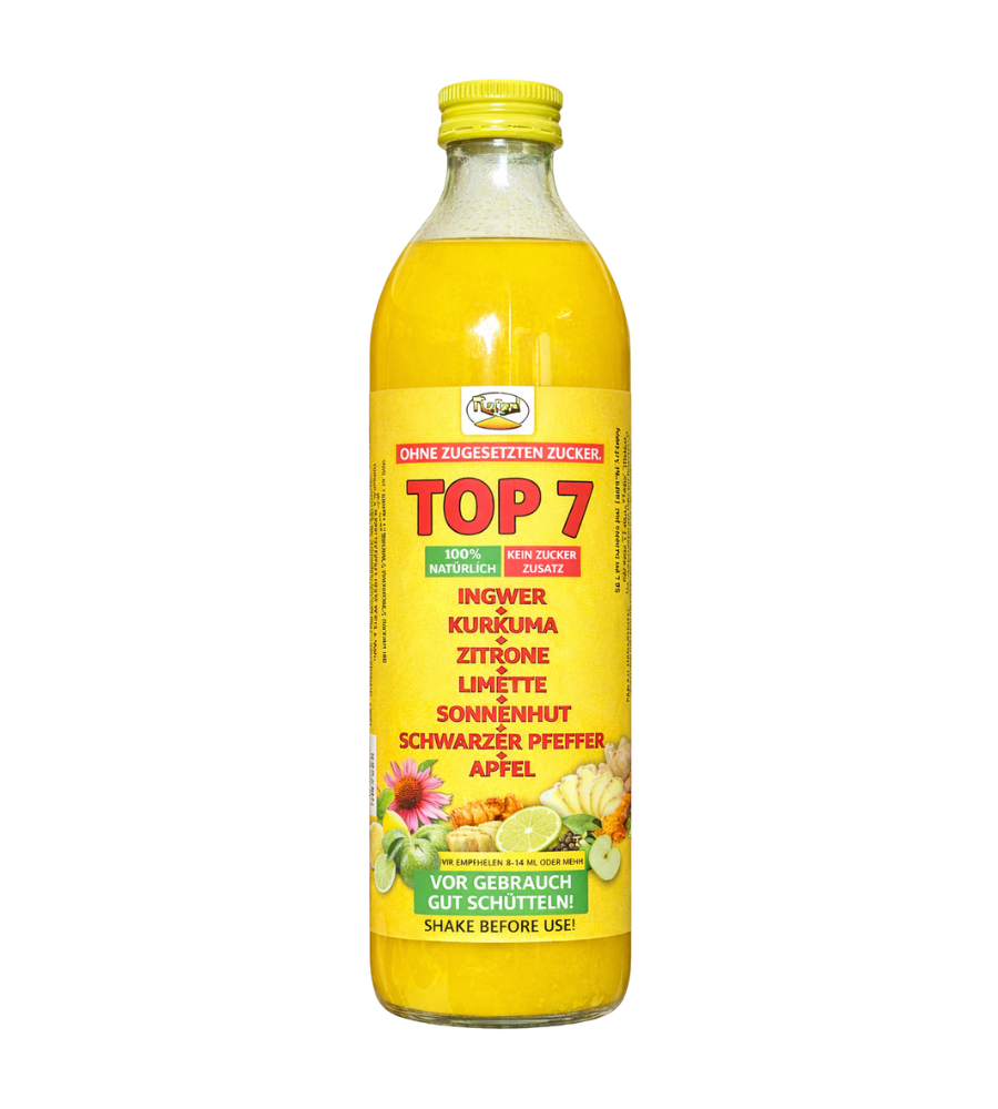 TOP 7 (Ingwer, Kurkuma, Zitrone, Limette, amerikanische Echinacea, schwarzer Pfeffer, Apfel)