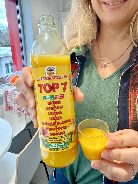 TOP 7 (Ingwer, Kurkuma, Zitrone, Limette, Sonnenhut, Schwarzer Pfeffer, Apfel)